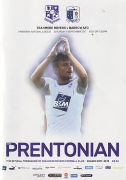 Tranmere Rovers v Barrow Match Programme 2017-09-09